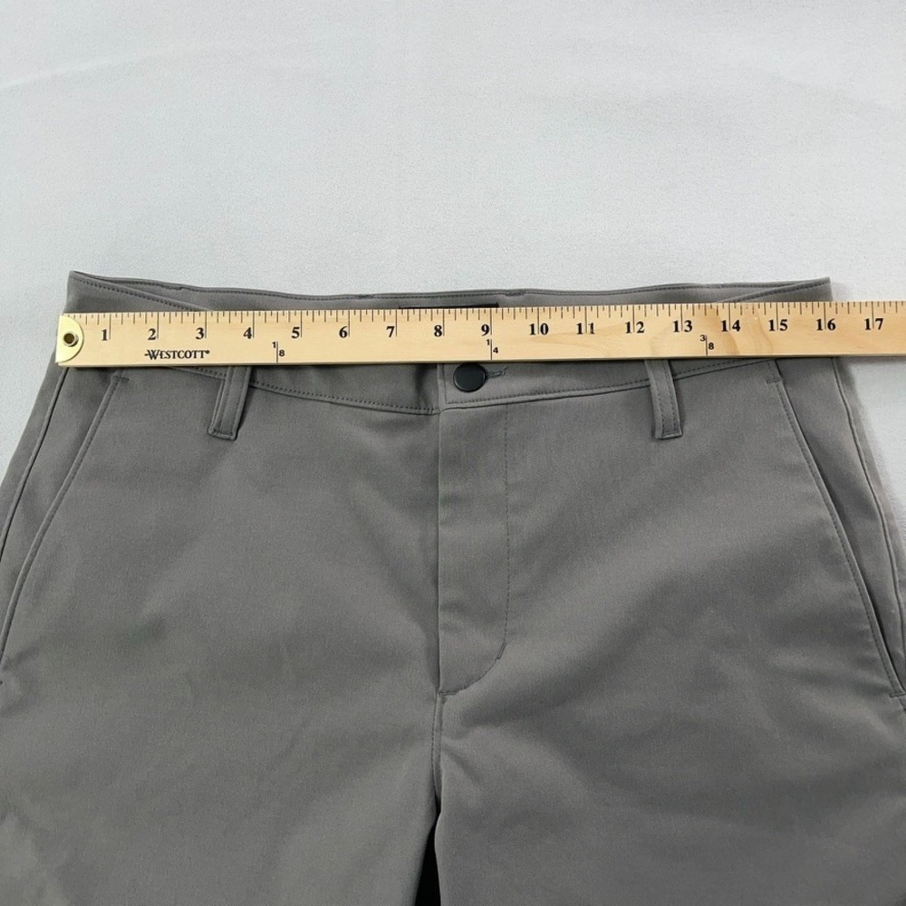 Proof Shorts Men 32 Gray Performance Chino 9 Inch Inseam Inner Zip Pocket - Picture 10 of 14